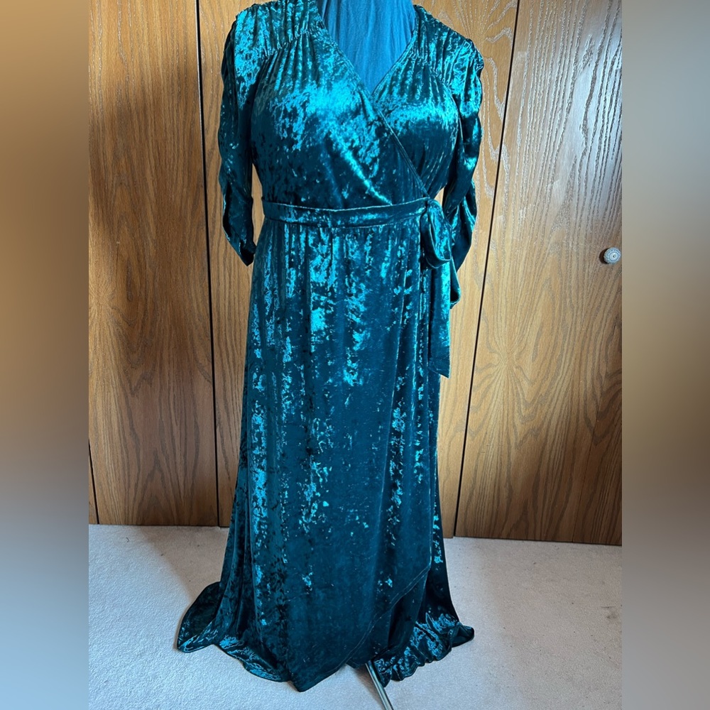 Stunning Velvet Wrap Dress from Kiyonna